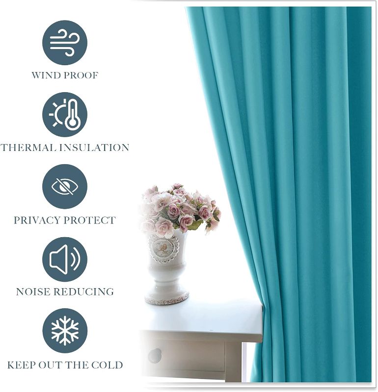 Photo 1 of  Window Treatments Curtains - Gray Blackout Drapes Home Decor Light Blocking Thermal Insulated Back Tab/Rod Pocket Curtain Panels for Living Room,...