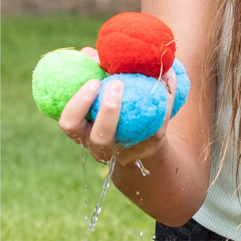 Photo 1 of 60 Pack Outdoor Soft Cotton Water Soaker Balls Toys for Teens Reusable Water Balloons,Beach Balls for Backyard Water Fights- Kids Summer Parties Play Pool Balls