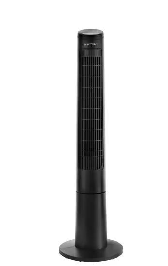 Photo 1 of 40 in. 3 Speed Remote Control Oscillating Tower Fan in Black
