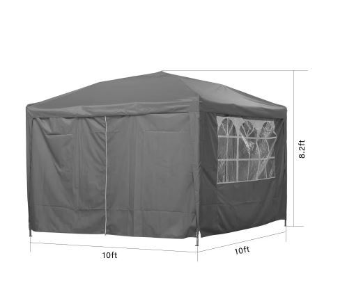 Photo 1 of 10 ft. x 10 ft. White Outdoor Patio Pop Up Canopy Tent Gazebos with 4 Removable Sidewalls and Storage Bag
