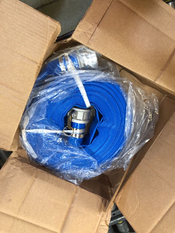 Photo 2 of 2 IN x 50 FT Pool Backwash Hose with Aluminum Camlock C & E Fittings, Heavy Duty Reinforced Sump Pump Discharge Hose, Pool Drain Hose for Pool Sump Pump, Weather and Chemical Resistant