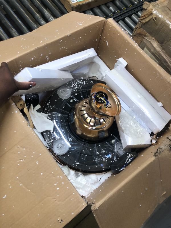 Photo 1 of KPIBEST 42 Inch Crystal Ceiling Fan with Lights and Remote Control 3 Speed, Modern Luxury Retractable Chandelier Ceiling Fan with 3 Lights Level Silent Fans Fit for Living/Dining Room Bedroom