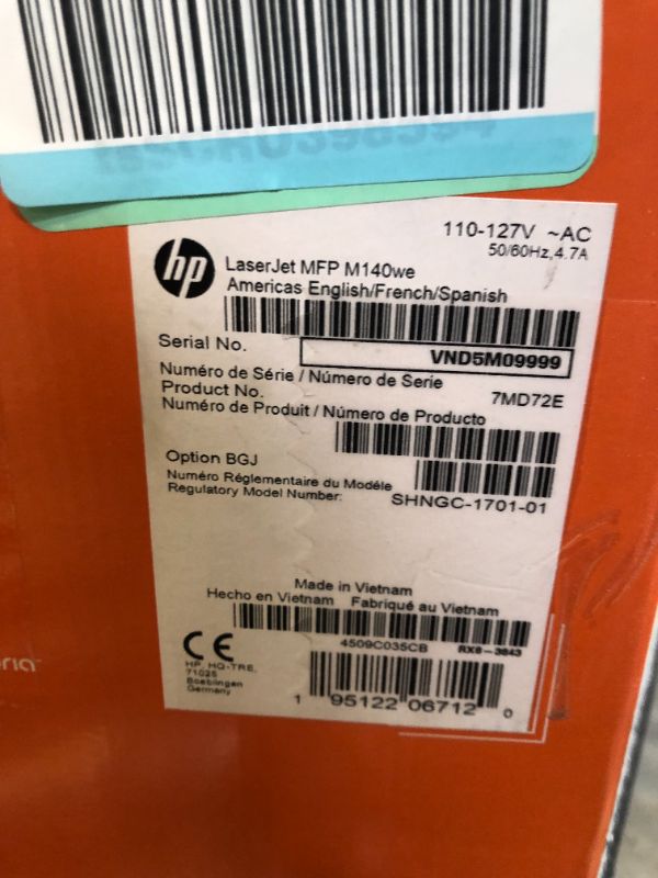 Photo 3 of HP LaserJet MFP M140we All-in-One Wireless Black & White Printer with HP+ and Bonus 6 Months Instant Ink (7MD72E) New Version: HP+, M140we