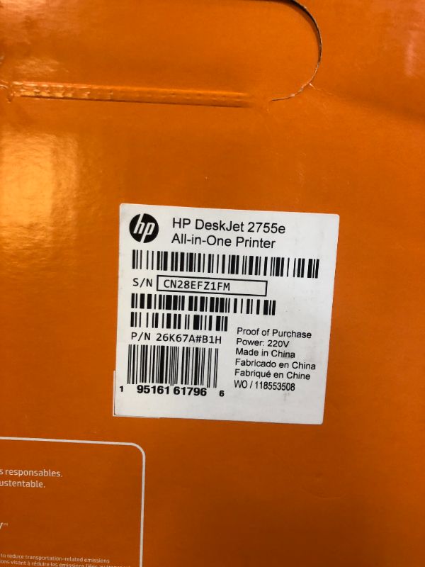 Photo 4 of HP DeskJet 2755e Wireless Color All-in-One Printer