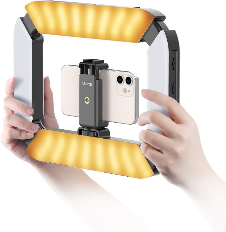 Photo 1 of Smartphone Video Rig ULANZI U200 Camera Video Rig Phone Video Stabilizer LED Ring Light Selfie Light for Smartphone, Camera, Gopro, YouTube,Vlogging, Filmmaking, Makeup
