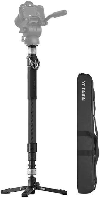 Photo 1 of YC Onion Pineta Carbon Fiber Camera Monopod, Professional Camera Monopod, Camera Tripod with FEISO Release System, One Flip Adjustment Portable Monopod Lightweight Video Monopod
