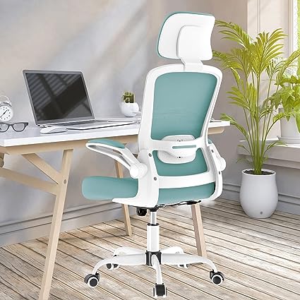 Photo 1 of Mimoglad Office Chair, High Back Ergonomic Desk Chair with Adjustable Lumbar Support and Headrest, Swivel Task Chair with flip-up Armrests for Guitar Playing, 5 Years Warranty
