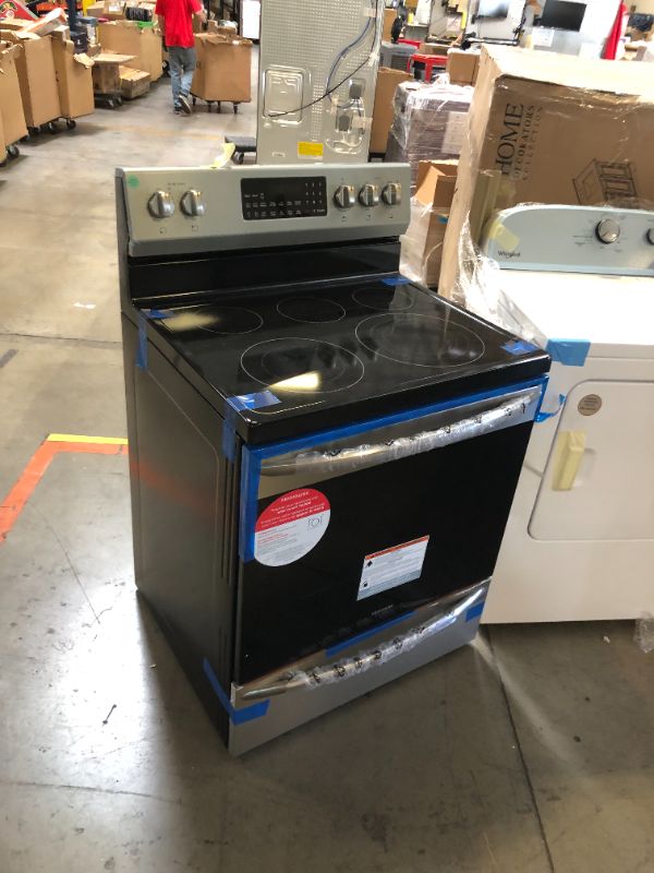 Photo 1 of Frigidaire Gallery 30-in Smooth Surface 5 Elements 5.7-cu ft Self-Cleaning Air Fry Convection Oven Freestanding Electric Range (Fingerprint Resistant Stainless Steel)