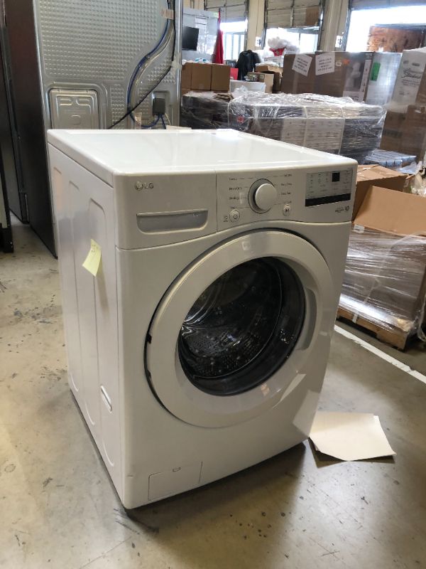 Photo 2 of LG 4.5-cu ft High Efficiency Stackable Front-Load Washer (White) ENERGY STAR