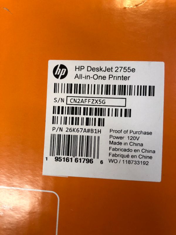 Photo 2 of HP DeskJet 2755e Wireless Color All-in-One Printer 