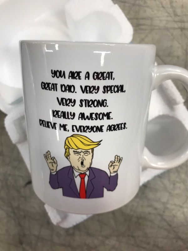 Photo 2 of 5Aup Funny Donald Trump Dad Coffee Mug 11 Oz, You Are a Great Great Dad. Very Special Very Strong Really Awesome. Believe Me Everyone Agrees. Gifts for Dad Father White