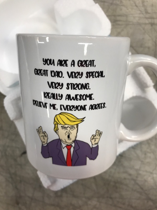 Photo 1 of 5Aup Funny Donald Trump Dad Coffee Mug 11 Oz, You Are a Great Great Dad. Very Special Very Strong Really Awesome. Believe Me Everyone Agrees. Gifts for Dad Father White