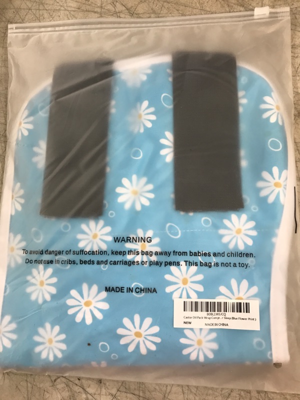 Photo 1 of Castor Oil Pack Wrap Compress by Susco USA - Less Mess, Reusable, Easy to Use, Adjustable Straps for Comfortable Fit - Organic, Liver Detox, Digestion, Constipation, Inflammation, Better Sleep (Blue)