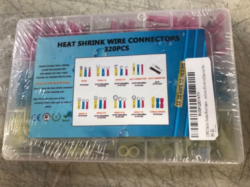 Photo 2 of 120PCS Heat Shrink Wire Connectors,Heat Shrink Butt Connector,Self-Welding Marine Waterproof and Wear-Resising Connector Terminal Insulation Ring Butt Connector