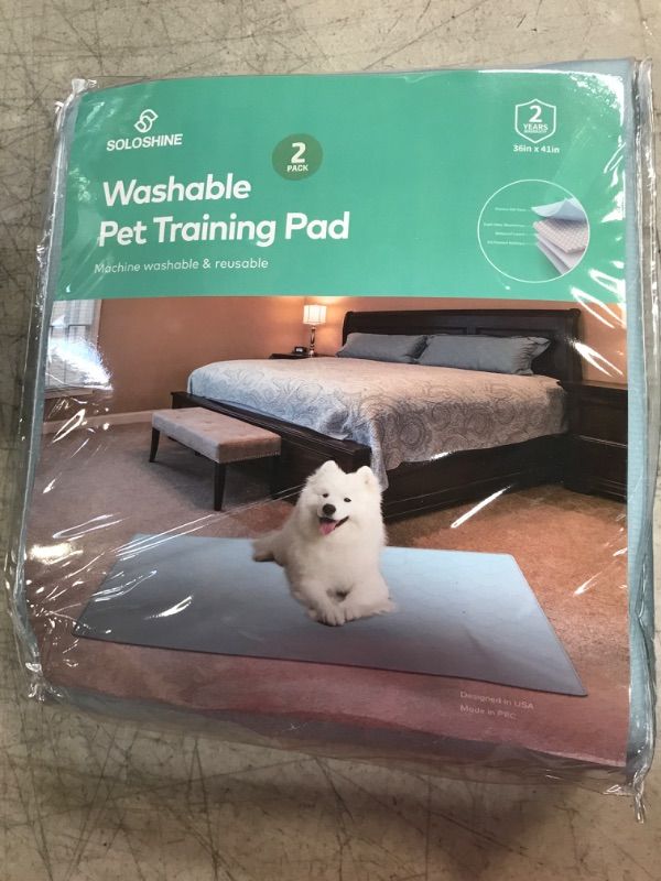 Photo 1 of SOLOSHINE Reusable Pet Training Pads, Incontinence Bed Pads, 36X41 Inch (2 Packs) Washable Pee Pads with Fast Liquid Absorbing, Perfect for Dogs, Cats, Bunny & Senior SE-005 36X41 Inch