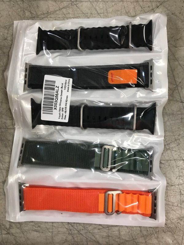 Photo 2 of Ycysh 5 Pack Compatible with iWatch Bands 49mm 45mm 44mm,Mixed Suit for iwatch Series 8 SE,44/45/49mm Black,Midnight,Black Gray,Green,Orange