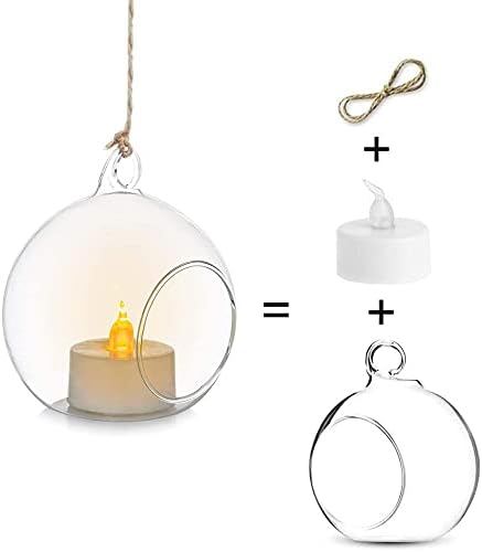 Photo 1 of 4 PIECE Sziqiqi Hanging Glass Globes Orbs Tea Light Candle Holders with Flameless