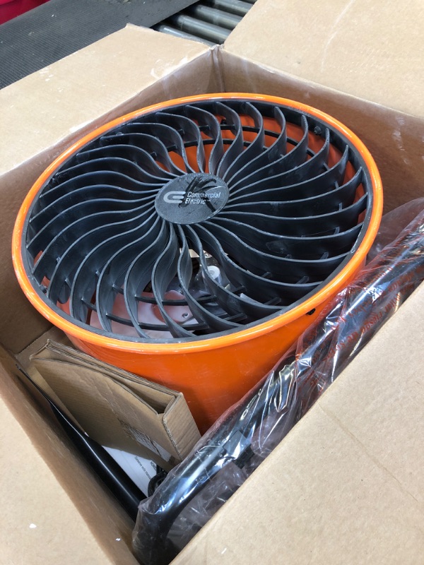 Photo 2 of 16 in. 3-Speed Floor Fan in Orange High Velocity Turbo