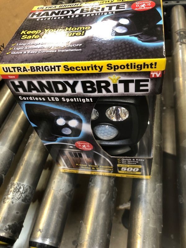 Photo 2 of Ontel Handy Brite Ultra-Bright Cordless LED Security Spotlight, 500 Lumens, Motion-Activated, Battery Powered, Weatherproof Light with Auto On/Off - Quick & Easy Set Up, No Wiring