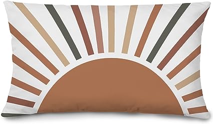 Photo 1 of NEGIGA Boho Abstract Sun Sunset Sunrise Throw Pillow Cover 12x20 Inch,Colorful Boho Bohemian Retro Sun Art Decor Decorative Throw Pillow Case Pillowcase for Sofa Couch Bedroom Office Living Room