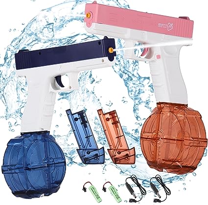 Photo 1 of 2-Pack) Electric Water Gun,GENNIZZ Automatic Squirt Guns for Boys and Girls,Up to 32FT Range Full Auto Water Pistol Toy,Water Blasters for Adults Kids Summer Pool Beach