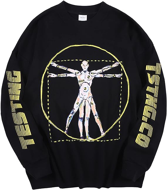 Photo 1 of astro monical Mens Rapper Long Sleeve T Shirts Hip Hop Graphic Crewneck Casual Cotton Pullover
