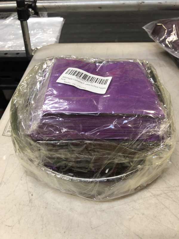 Photo 2 of 2023 Purple Graduation Plates and Napkins Set Party Supplies for 50 Guest- 200pcs Class of 2023 Grad Party Tableware kit Include Dinner Plates Dessert Plates Napkins for Congrat Grad Party Decorations