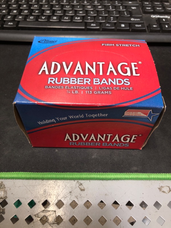 Photo 2 of Alliance Rubber 26259 Advantage Rubber Bands Size #117A, 1/4 lb Box Contains Approx. 100 Bands (7" x 1/16", Natural Crepe) 1/4 Pound 7 x 1/16 inches