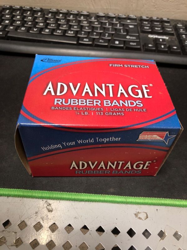 Photo 2 of Alliance Rubber 26259 Advantage Rubber Bands Size #117A, 1/4 lb Box Contains Approx. 100 Bands (7" x 1/16", Natural Crepe) 1/4 Pound 7 x 1/16 inches