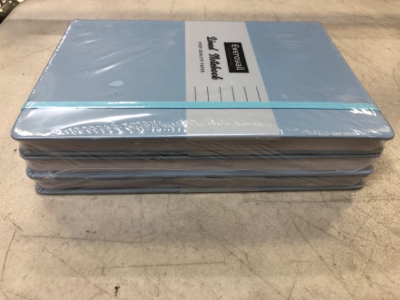 Photo 2 of Everoyall Lined Journal Notebooks, 3 Pack, Cyan, 160 Pages, A5 Medium 5.7 inches x 8 inches - 100 GSM Thick Paper, Hardcover