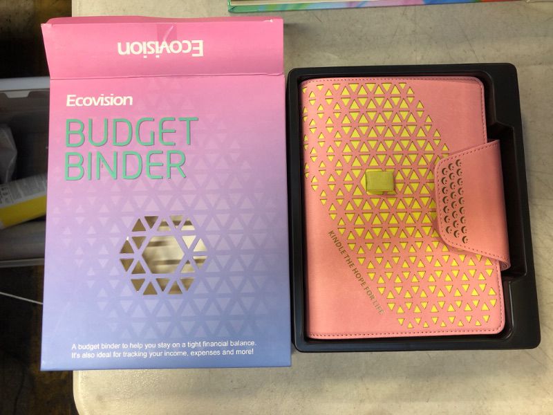 Photo 2 of A6 Budget Binder with Zipper Cash Envelopes, Ecovision Money Organizer for Cash?Cash Envelopes for Budgeting?Money Saving Binder Budget Sheets with Unique Design Pink1