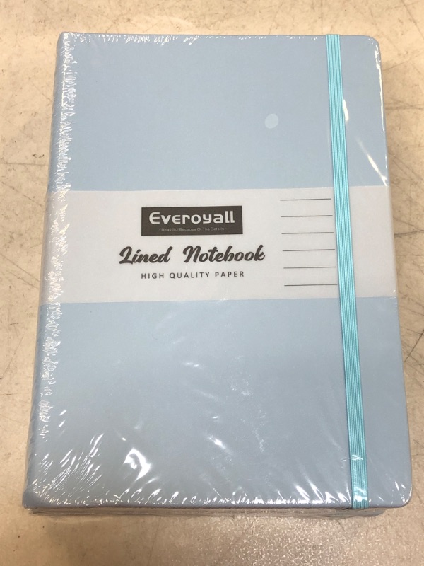 Photo 2 of Everoyall Lined Journal Notebooks, 3 Pack, Cyan, 160 Pages, A5 Medium 5.7 inches x 8 inches - 100 GSM Thick Paper, Hardcover