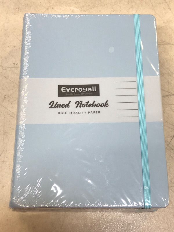 Photo 1 of Everoyall Lined Journal Notebooks, 3 Pack, Cyan, 160 Pages, A5 Medium 5.7 inches x 8 inches - 100 GSM Thick Paper, Hardcover