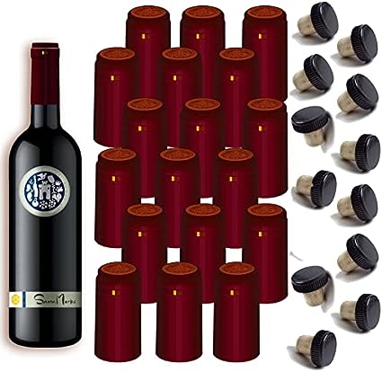 Photo 1 of  Shrink Wine Bottle Caps for Sealing - Heat Wrap Sleeves with PVC Seals for Cruise and Home 100 Pack Matte Red Caps & 12 Pack Black Caps with Tasting Corks (Red)
Visit the ZHBWOW Store