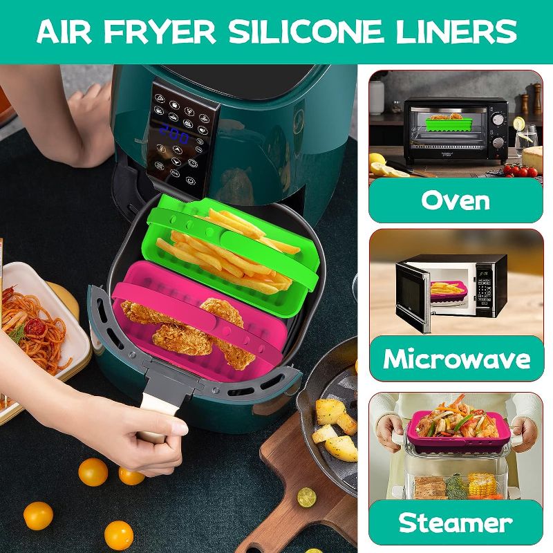 Photo 1 of 2pcs   Air fryer liners 7.3Inch,Air fryer liners,Silicone air fryer liners  (rectangle )
