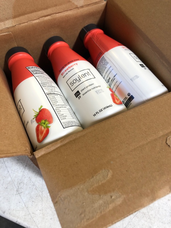 Photo 2 of 12pcs---exp date 05/2023----Soylent Meal Replacement Drink, Strawberry, 14 Fl Oz