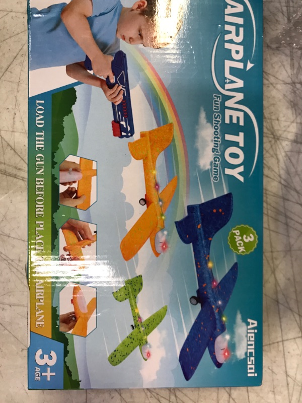 Photo 2 of 3 Pack Airplane Launcher Toy, 12.6" Foam Glider Led Plane, 2 Flight Mode Catapult Plane Boy Toys for Kids Outdoor Sport Flying Toys Gifts for 4 5 6 7 8 9 10 12 Year Old Boys Girls