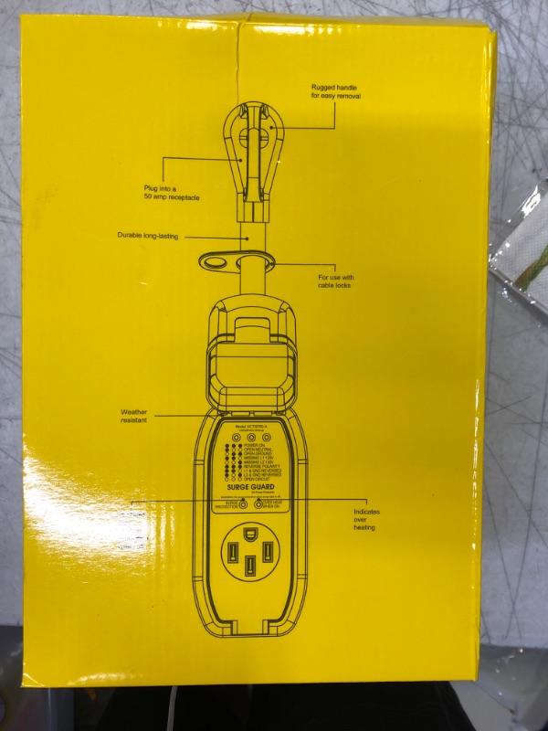 Photo 2 of CircleCord ETL Listed 50 Amp RV Surge Protector 4200 Joules with Indicator Light and Waterproof Cover, 50 Amp Power Defender Circuit Analyzer, NEMA 14-50P Surge Guard for RV Travel Trailer Camper