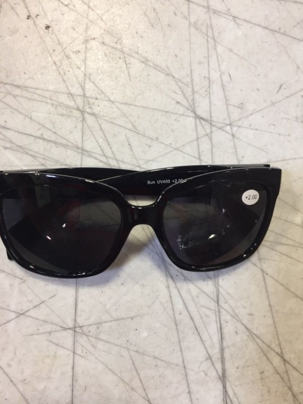 Photo 1 of Bifocal + 2.0 Reading Sunglasses for Women UV400 Protection With Case - Black