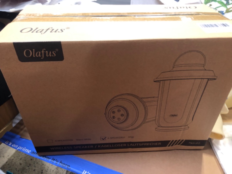 Photo 1 of Olafus Outdoor Bluetooth Speakers 2 Packs, 40W True Wireless Stereo Patio Speaker Dual Pairing Lantern Speaker, 20 Warm White LED, Rich Bass for Garden Yard Camping ----------------factory sealed 
