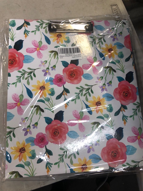 Photo 2 of 3 Ring Binder, 1 Inch Round Ring Binder with Sheet Protectors, Tab Dividers and File Folder Labels, Cute Clipboard Binders with 2 Pockets, Portfolio Binder Organizer for Women School Office Supplies