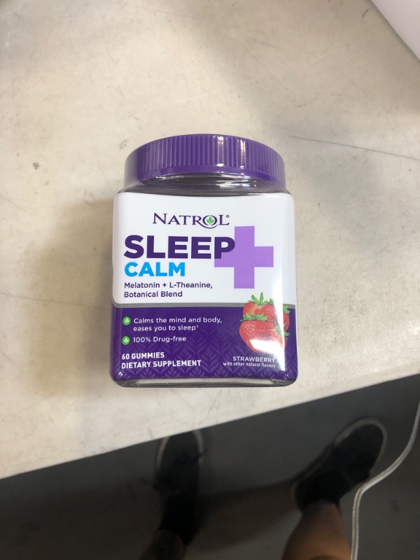 Photo 2 of Natrol Sleep+ Calm, Drug Free Sleep Aid Supplement, Calm an Active Mind, Ease to Sleep, 60 Strawberry Flavored Gummies