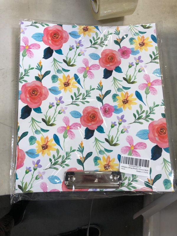 Photo 2 of 3 Ring Binder, 1 Inch Round Ring Binder with Sheet Protectors, Tab Dividers and File Folder Labels, Cute Clipboard Binders with 2 Pockets, Portfolio Binder Organizer for Women School Office Supplies