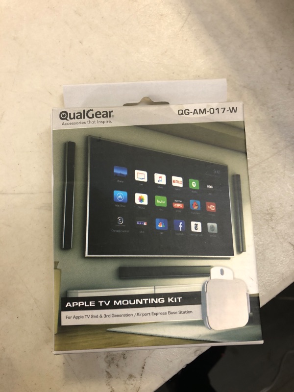 Photo 2 of QualGear QG-AM-017-W Mount for Apple TV/AirPort Express Base Station (For 2nd & 3rd Generation Apple TVs) White