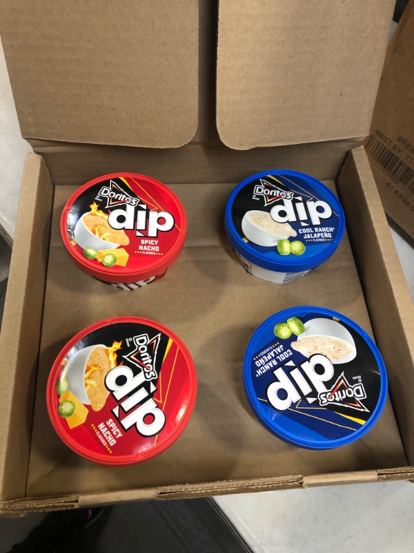 Photo 2 of Doritos Spicy Nacho Flavored Dip and Cool Ranch Jalapeno Flavored Dip Variety Pack, 10oz (4 Pack)