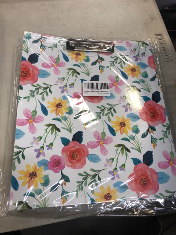 Photo 2 of 3 Ring Binder, 1 Inch Round Ring Binder with Sheet Protectors, Tab Dividers and File Folder Labels, Cute Clipboard Binders with 2 Pockets, Portfolio Binder Organizer for Women School Office Supplies