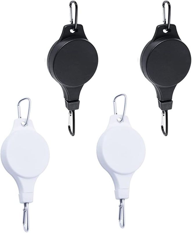 Photo 1 of 4Pcs Retractable Hanger Hanging Plants Adjustable Plants Hook Lifting Hanging Tool, Hanging Brackets Hanging Plants Flower Baskets Pots Bird Cage Feeders, 2Pcs White and 2Pcs Black Hanger (2pcs)
