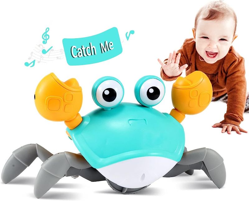 Photo 1 of Baby Toys Infant Crawling Crab: Tummy Time Toy Gifts 3 4 5 6 7 8 9 10 11 12 Babies Boy Girl 3-6 6-12 Learning Crawl 9-12 12-18 Walking Toddler 36 Months Old Music Development Interactive Birthday Gift
