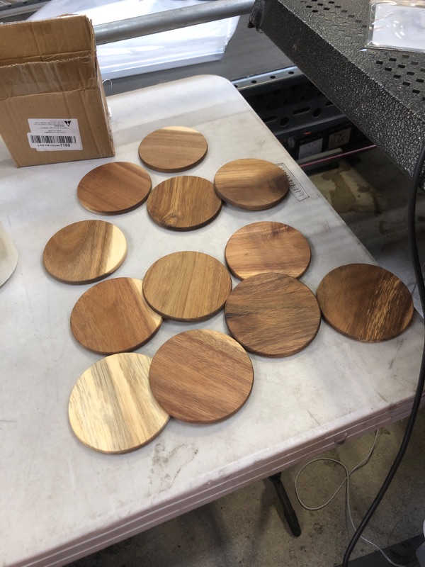 Photo 1 of 12 PC WOODEN COASTERS