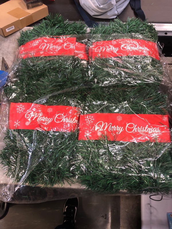 Photo 2 of 33 Foot Tinsel Garland for Christmas Decorations, Artificial Greenery Non-Lit Soft Pine Garland, Christmas Garlands for Holiday, Wedding, Indoor and Outdoor Decor (4 Pack, 33 Ft)